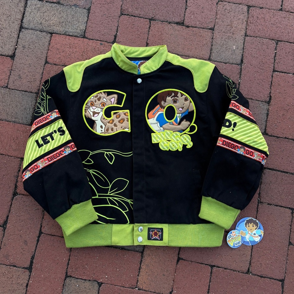 Go Diego Go! Nickelodeon JH Designs Button Down Racing Jacket Headstock Y2K XL